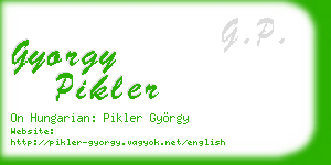 gyorgy pikler business card